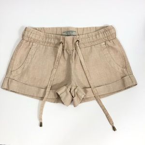 Guess Linen Shorts Tan XS